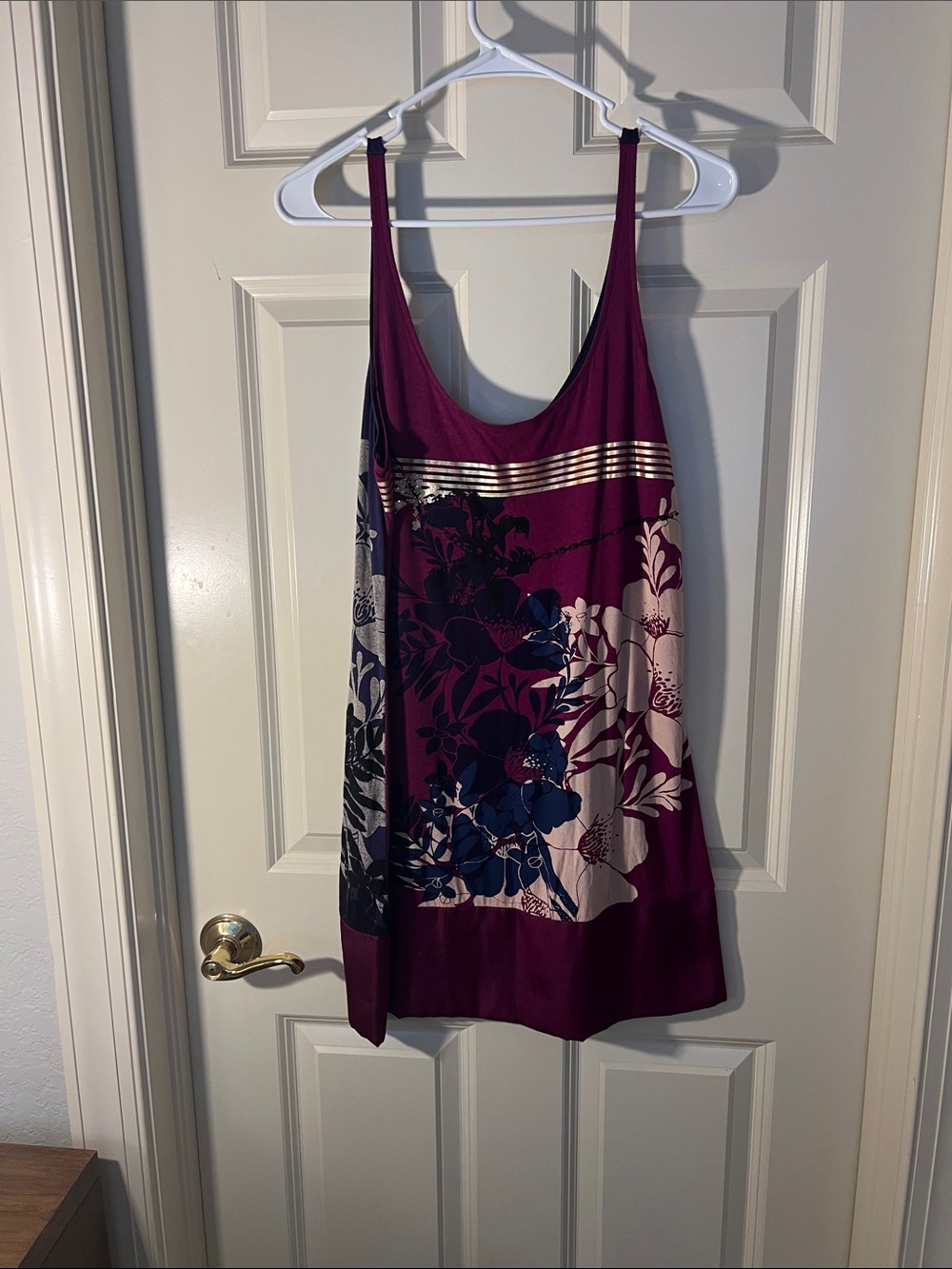 Express Plum Floral Metallic-Trim Camisole